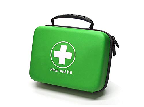 SHBC Kit de Primeros Auxilios (228 Piezas) Compacto Diseñado para Cuidados Familiares de Emergencia. Carcasa de EVA a Prueba de Agua. Esta Bolsa es Ideal para el Coche, Barco, Camping, Oficina. Verdor