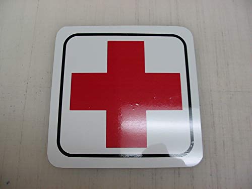Cartel de Metal con Cruz roja de 30 x 30 cm, 4 Unidades de la Marina Militar Reenactor Hospital Primeros Auxilios Señal de Advertencia