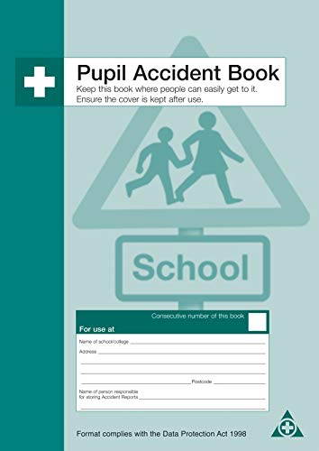 Safety First Aid - Libro de primeros auxilios para accidentes de alumnos, A4