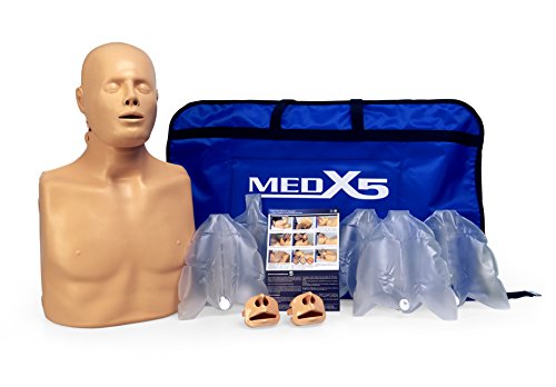 MedX5 2in1 Maniquí de RCP para reanimación, maniquí de prácticas para formación en primeros auxilios, maniquí de reanimación para adolescentes y adultos