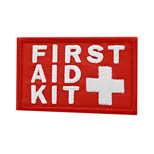LEGEEON First Aid Kit 2x3.25 White/Red IFAK Medic Med Trauma Paramedic Morale Hook Patch