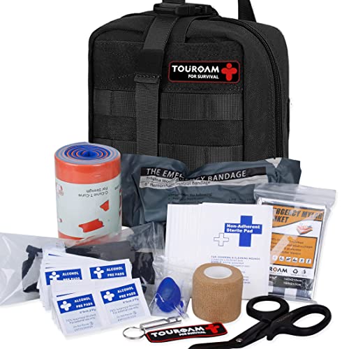 BUSIO Kit de Primeros Auxilios tácticos de Emergencia-MOLLE Admin Pouch IFAK-Vendaje para heridas Control de Sangre EMT Survival Trauma Kit-Camp Travel Car Kit