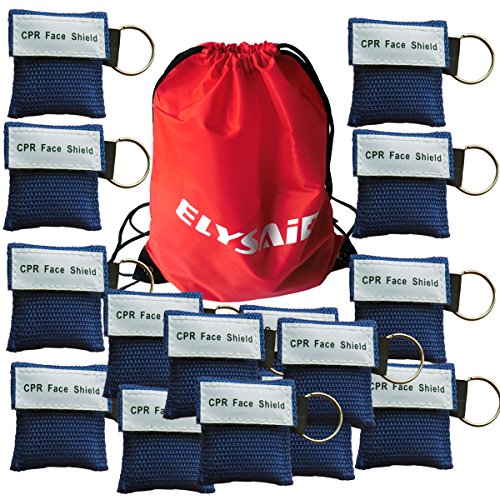 100 X Primeros Auxilios RCP Escudo Facial Para AED CPR Entrenamiento Primeros Auxilios Kit Cpr Azul